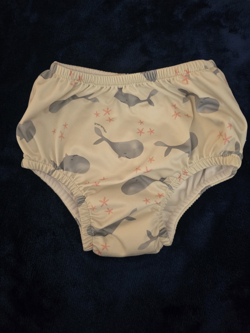 Whale Print Cream Swim Diaper Cover for Kids